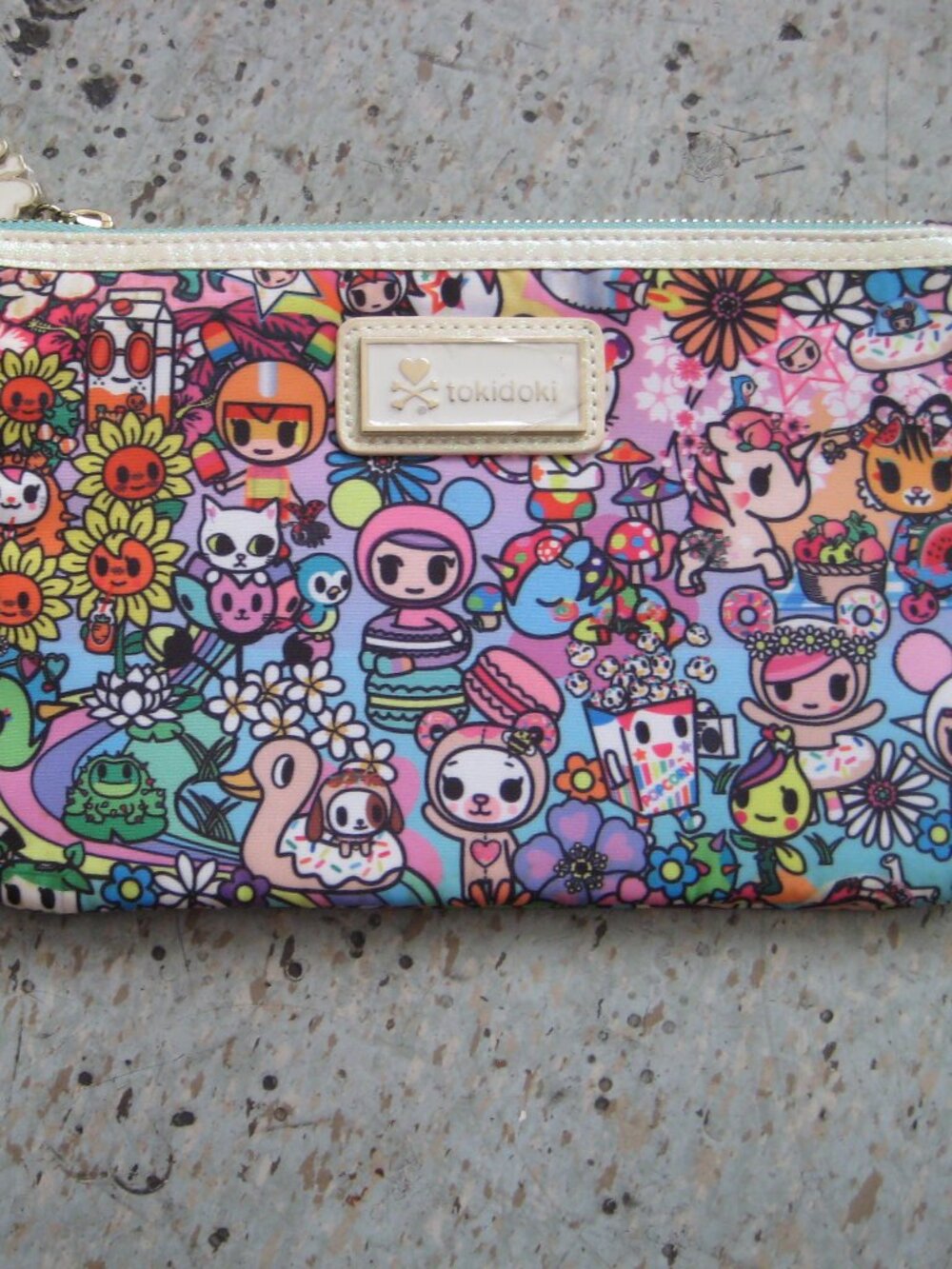 Tokidoki Flower Power Zip Pouch Wristlet Bag